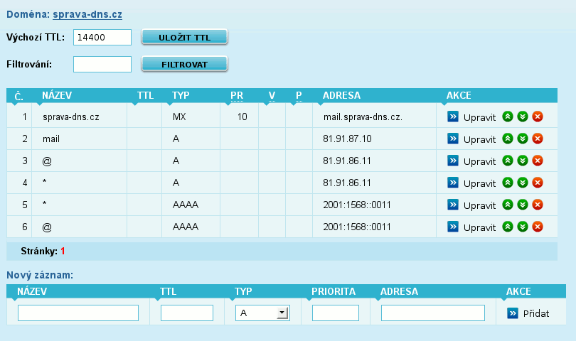 Online DNS domény